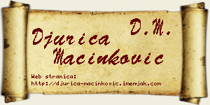 Đurica Mačinković vizit kartica